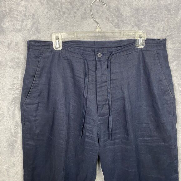 Lorenzino Pants Womens XL Linen Capsule Everyday Casual Minimal Classic Light - Picture 2 of 7